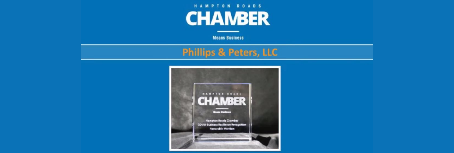 Phillips & Peters Receives COVID Business Resiliency Recognition