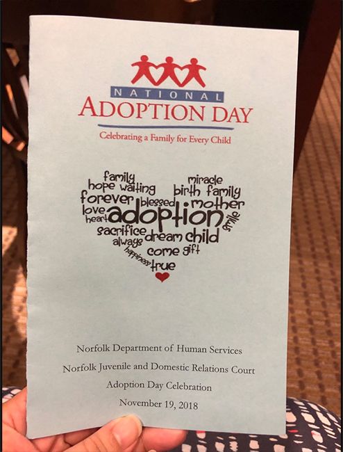 A pamphlet talking about National Adoption Day