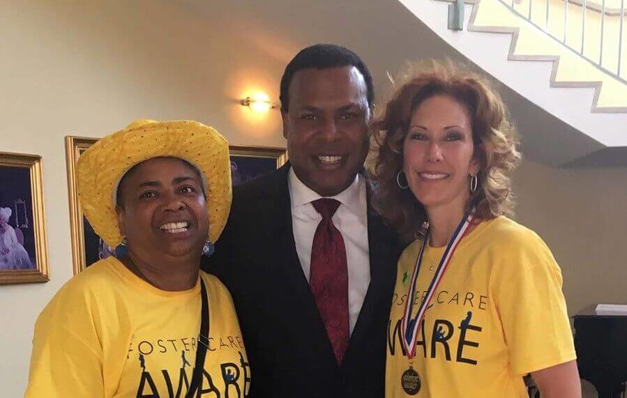 Audra Bullock with Norfolk city mayor Kenneth Alexander